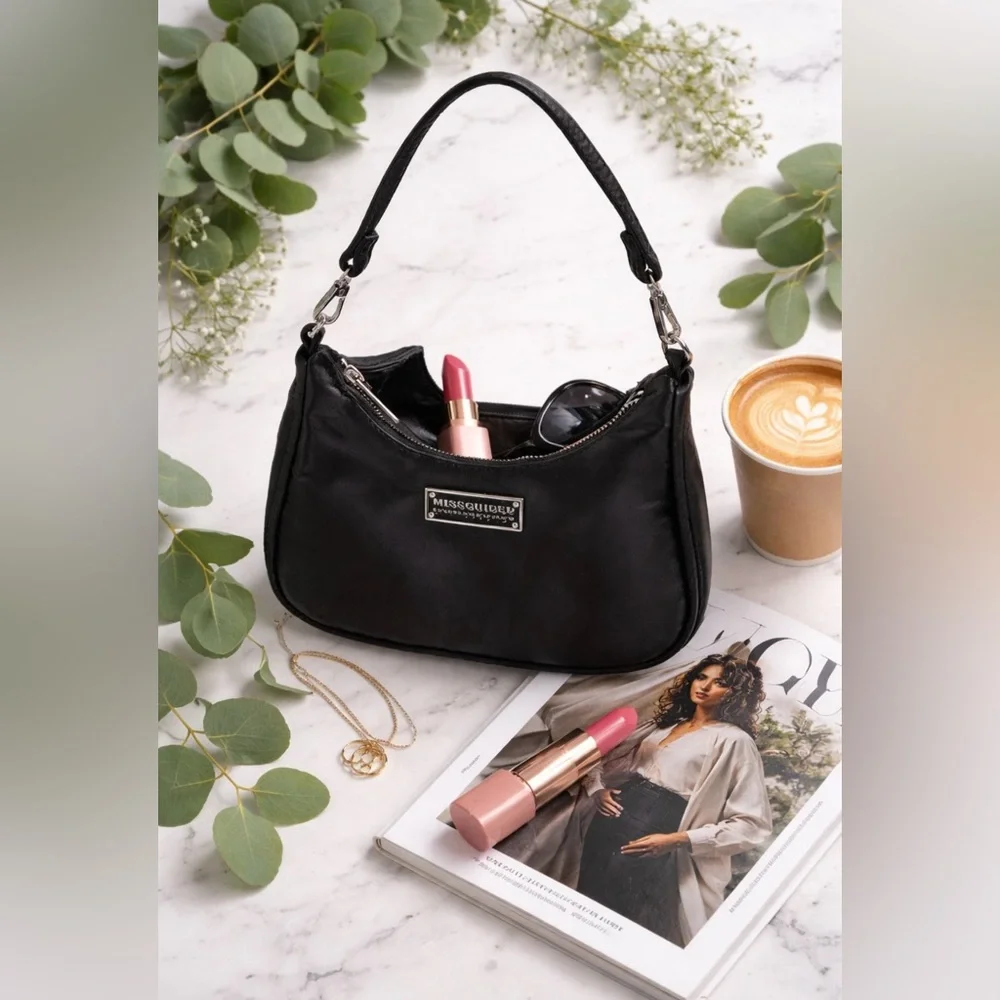 Missguided Elegant Black Shoulder Bag - Picture 11 of 11